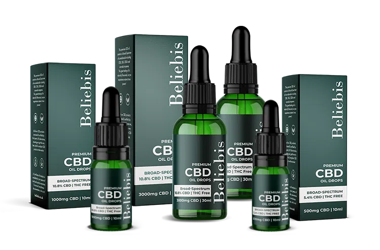 Broad Spectrum CBD Oil bottles with their boxes